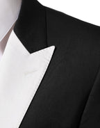Dolce & Gabbana Black White MARTINI 1 Button Men Suit Blazer