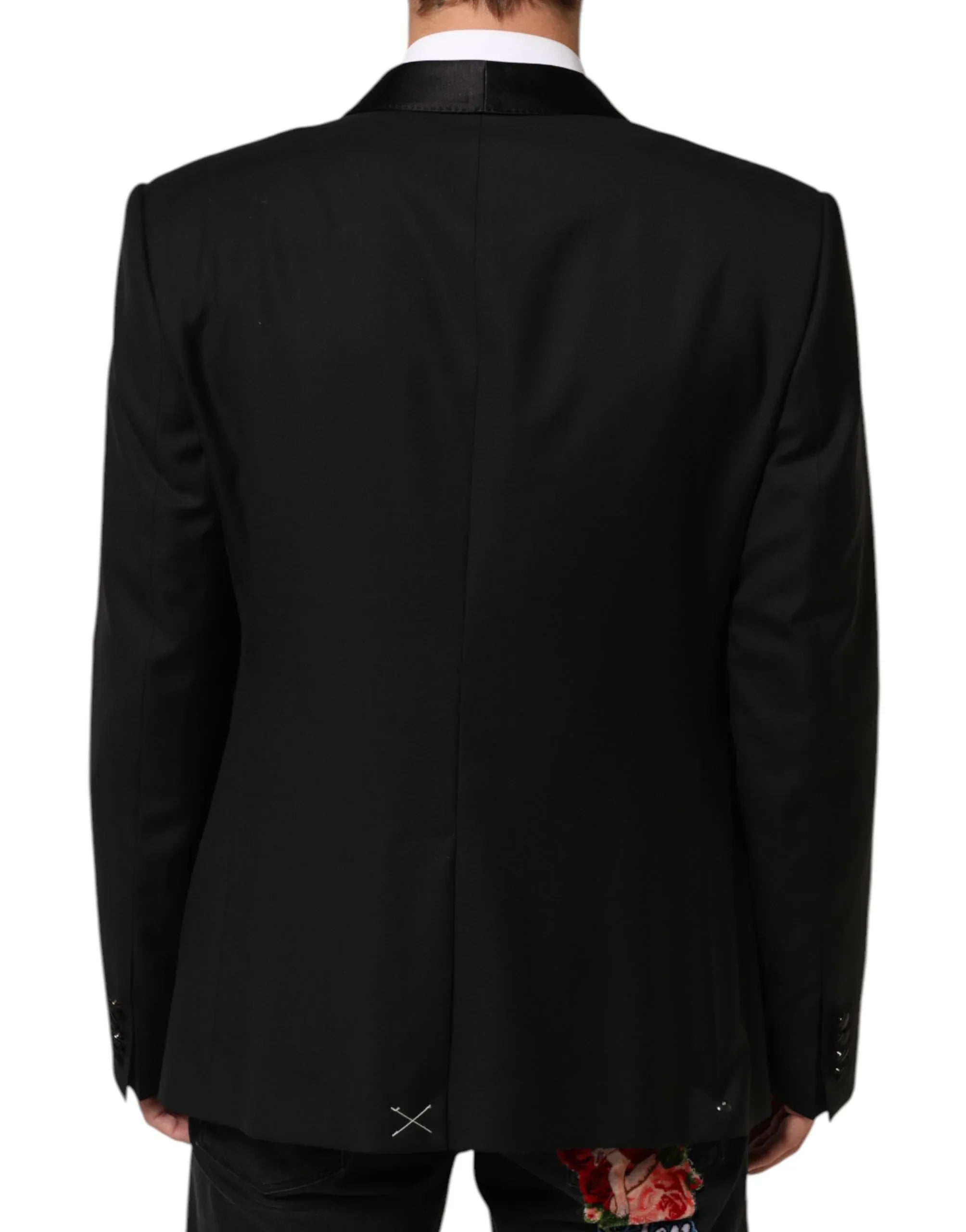 Dolce & Gabbana Black Wool GOLD 1 Button Men Suit Blazer - Zeiniez