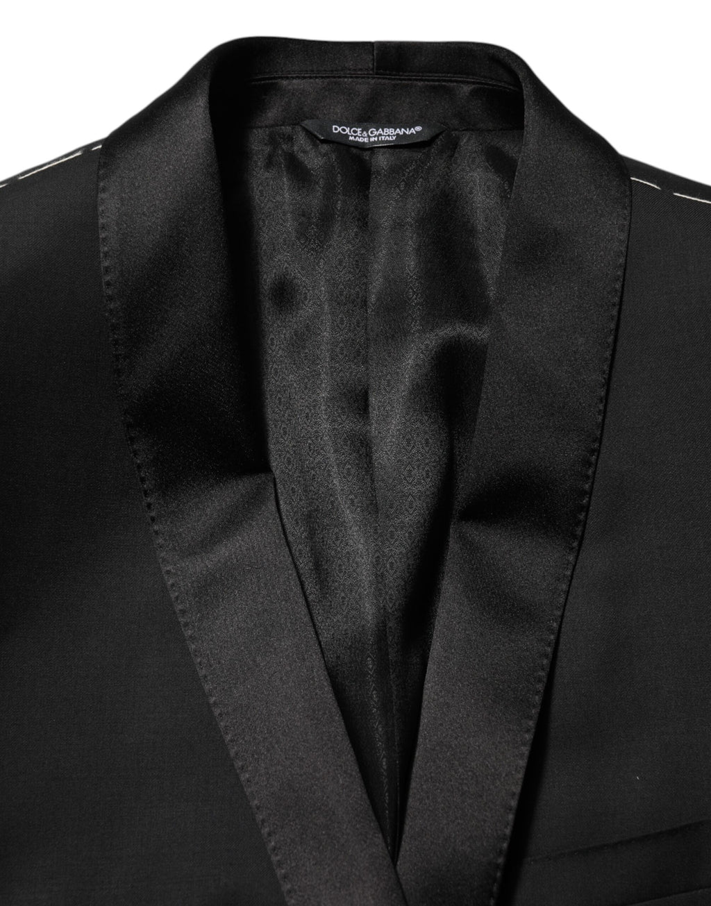 Dolce & Gabbana Black Wool GOLD 1 Button Men Suit Blazer