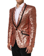 Dolce & Gabbana Pink Sequin SICILIA 1 Button Men Suit Blazer - Zeiniez