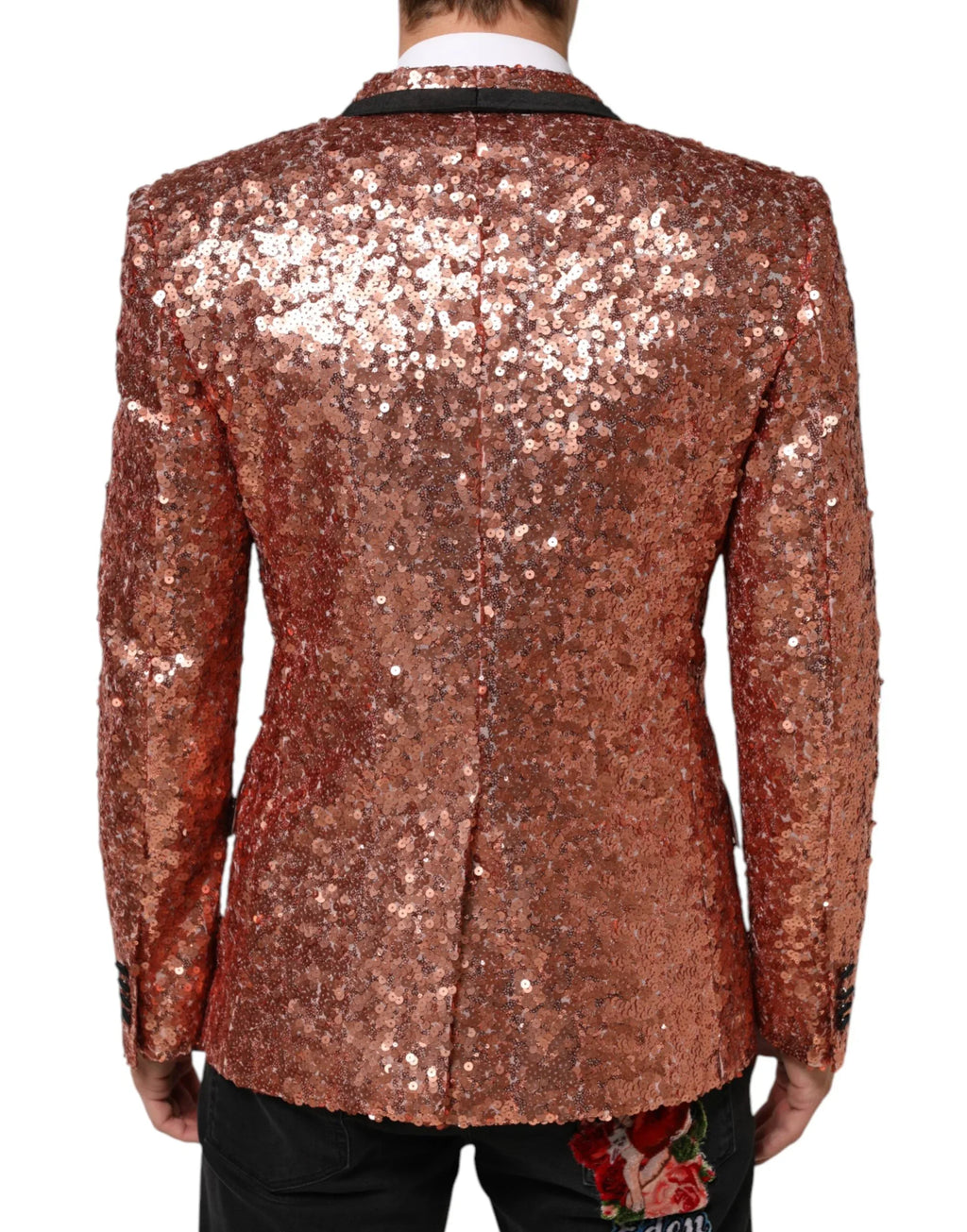 Dolce & Gabbana Pink Sequin SICILIA 1 Button Men Suit Blazer - Zeiniez