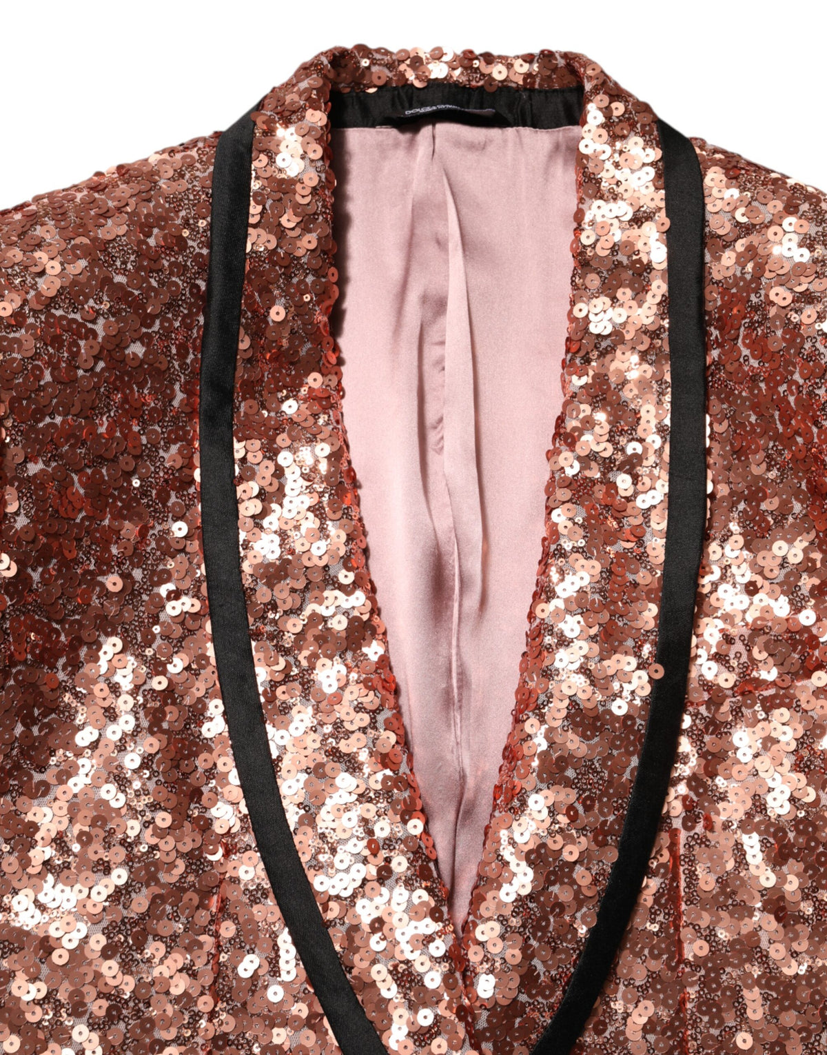 Dolce & Gabbana Pink Sequin SICILIA 1 Button Men Suit Blazer