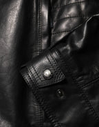 Dolce & Gabbana Black Leather Full Zip Biker Blouson Jacket - Zeiniez