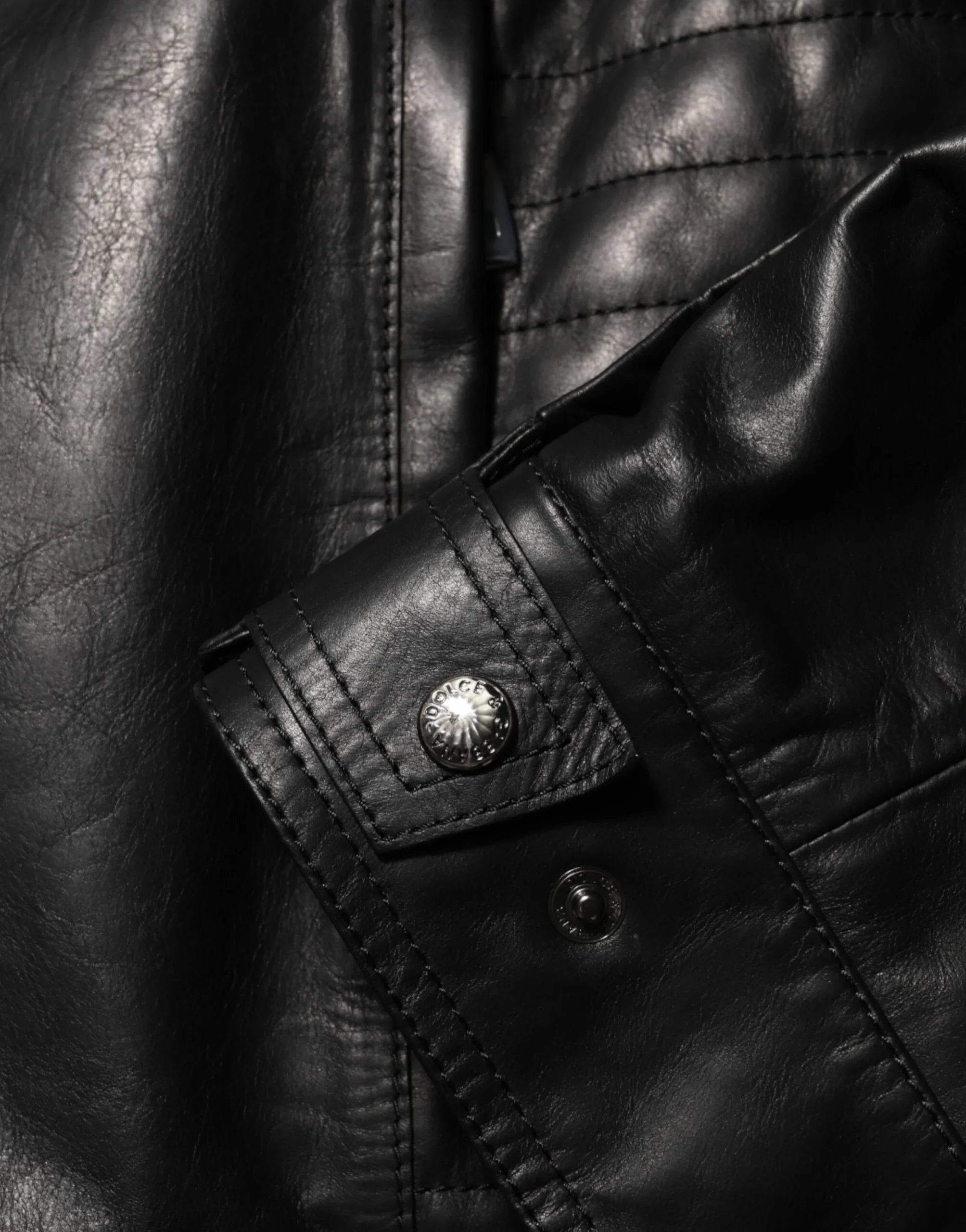 Dolce & Gabbana Black Leather Full Zip Biker Blouson Jacket - Zeiniez