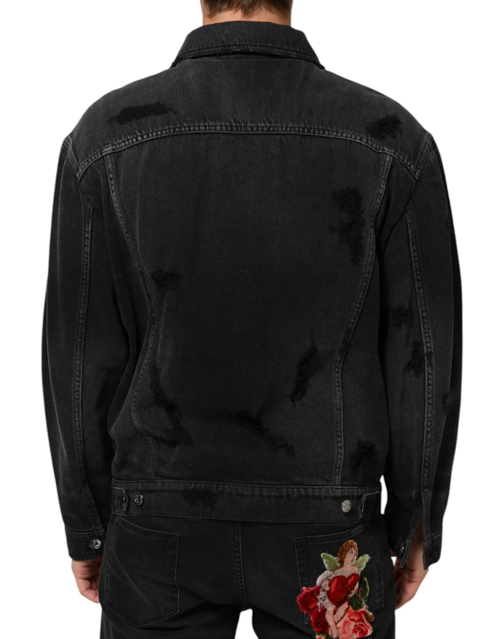 Dolce & Gabbana Black Cotton Stretch Denim Blouson Jacket - Zeiniez