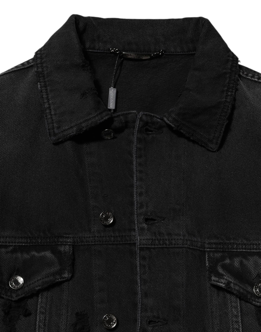 Dolce & Gabbana Black Cotton Stretch Denim Blouson Jacket - Zeiniez