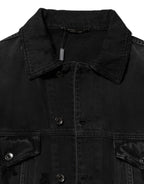 Dolce & Gabbana Black Cotton Stretch Denim Blouson Jacket - Zeiniez