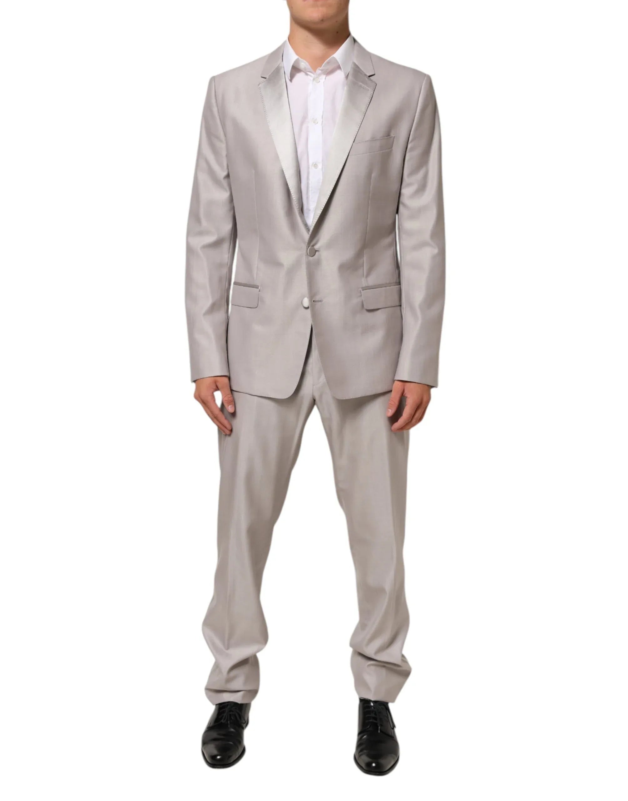 Dolce & Gabbana Light Gray Wool 2 Piece MARTINI Formal Suit - Zeiniez