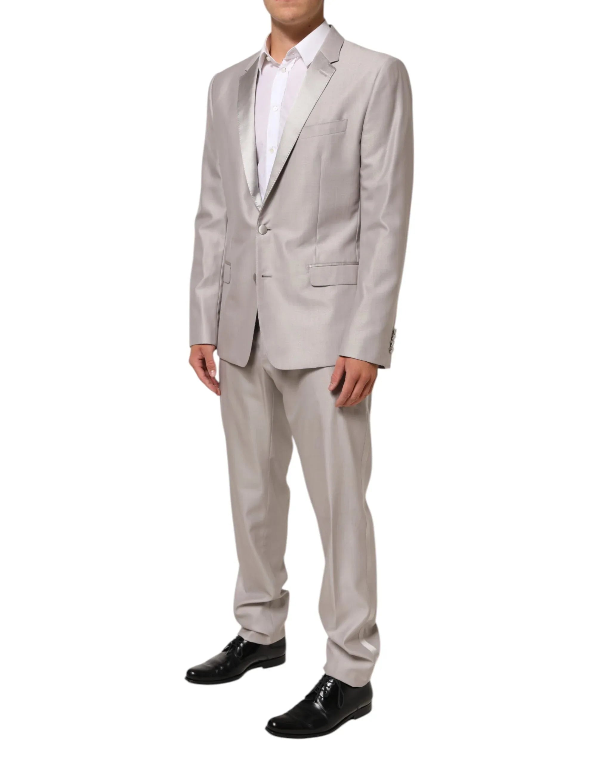 Dolce & Gabbana Light Gray Wool 2 Piece MARTINI Formal Suit - Zeiniez