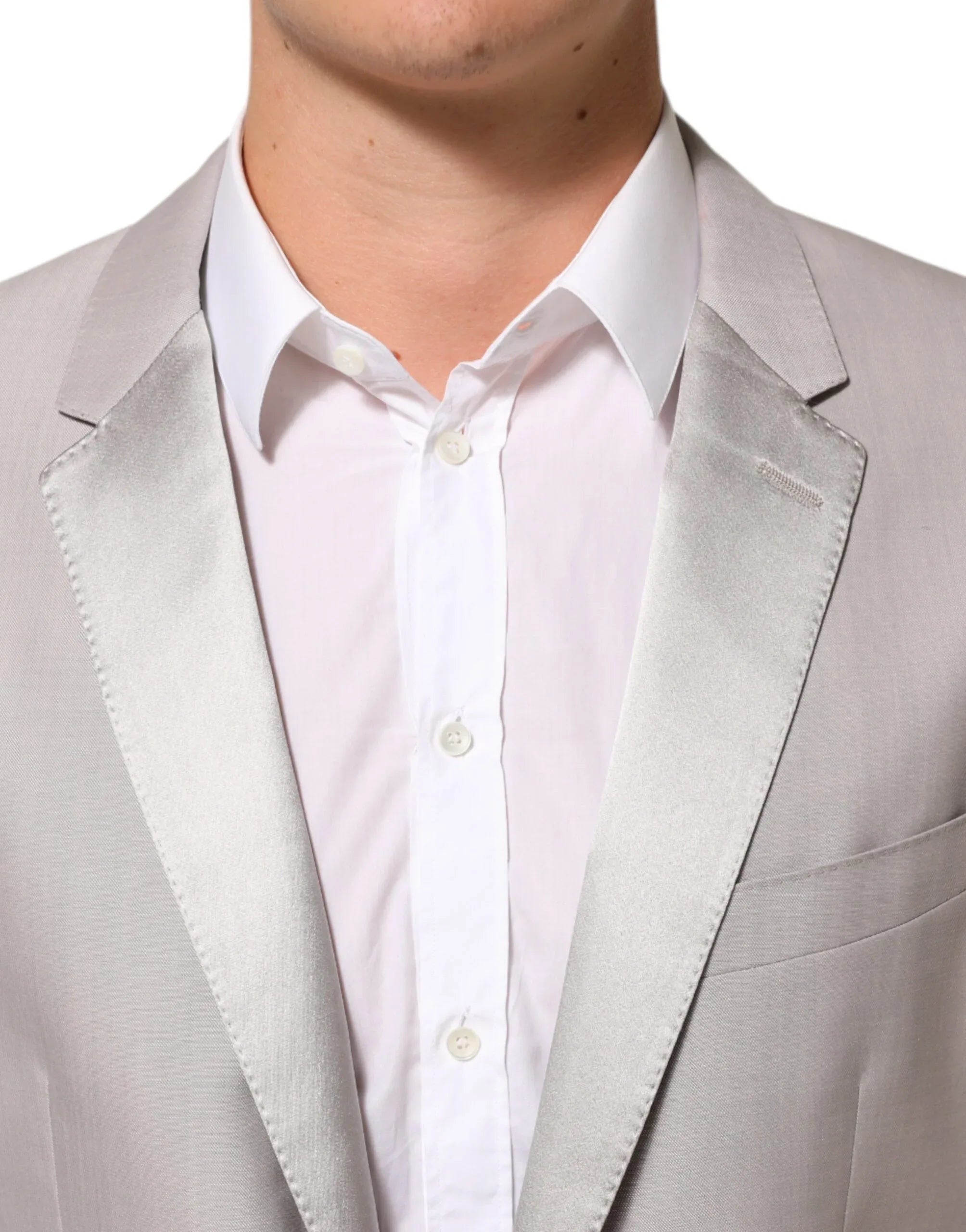 Dolce & Gabbana Light Gray Wool 2 Piece MARTINI Formal Suit - Zeiniez