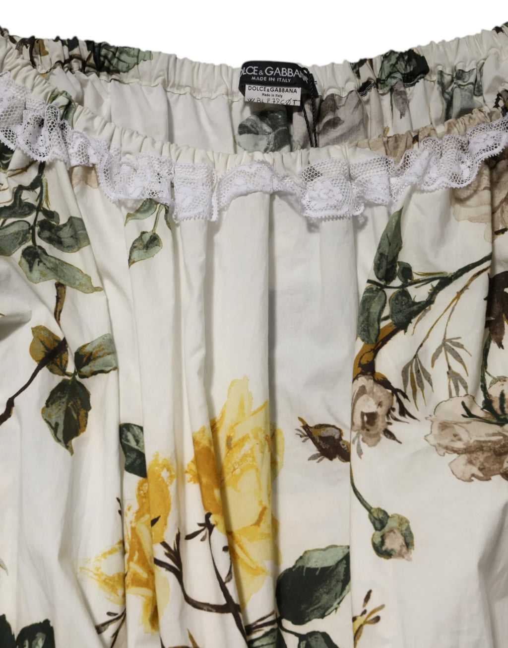 Dolce & Gabbana White Floral Lace Off Shoulder Mini Dress - Zeiniez