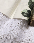 Dolce & Gabbana White Floral Lace Off Shoulder Mini Dress - Zeiniez