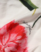 Dolce & Gabbana White Floral One Shoulder Sheath Dress - Zeiniez