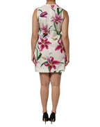 Dolce & Gabbana White Cotton Floral Sleeveless Mini Dress - Zeiniez