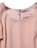 Dolce & Gabbana Pink Viscose Short Sleeves Sheath Midi Dress
