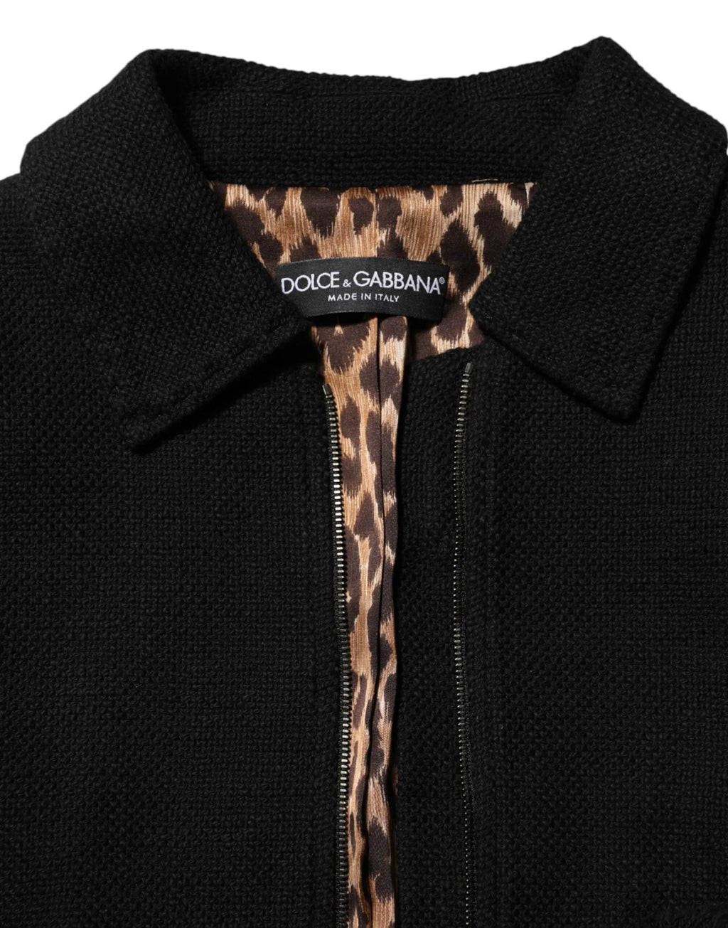 Dolce & Gabbana Black Cotton Full Zip Cropped Coat Jacket - Zeiniez