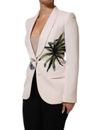 Dolce & Gabbana Beige Embroidered Single Breasted Jacket