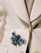 Dolce & Gabbana Beige Embroidered Single Breasted Jacket - Zeiniez
