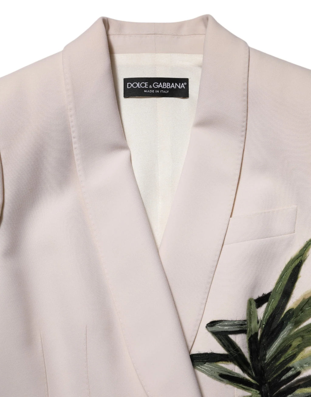 Dolce & Gabbana Beige Embroidered Single Breasted Jacket - Zeiniez