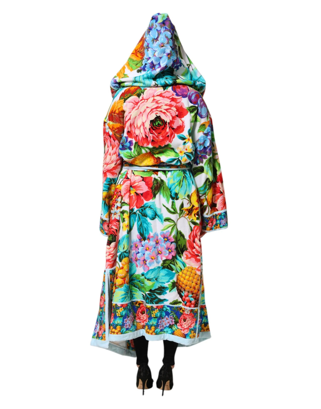 Dolce & Gabbana Multicolor Floral Print Belted Bathrobe Coat Jacket - Zeiniez
