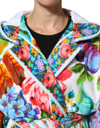 Dolce & Gabbana Multicolor Floral Print Belted Bathrobe Coat Jacket