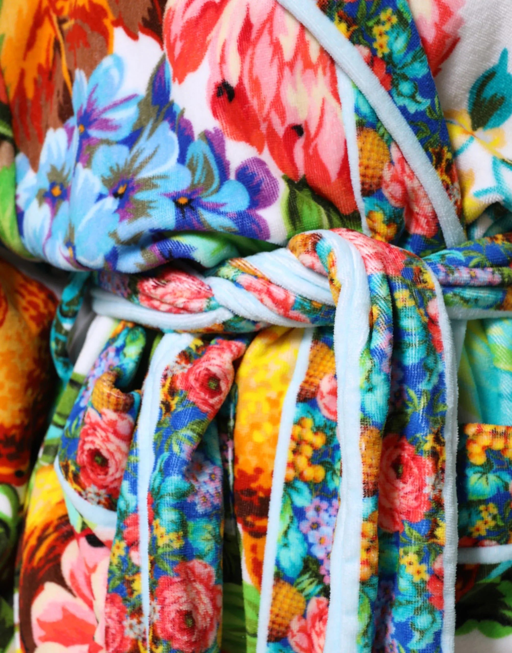 Dolce & Gabbana Multicolor Floral Print Belted Bathrobe Coat Jacket - Zeiniez