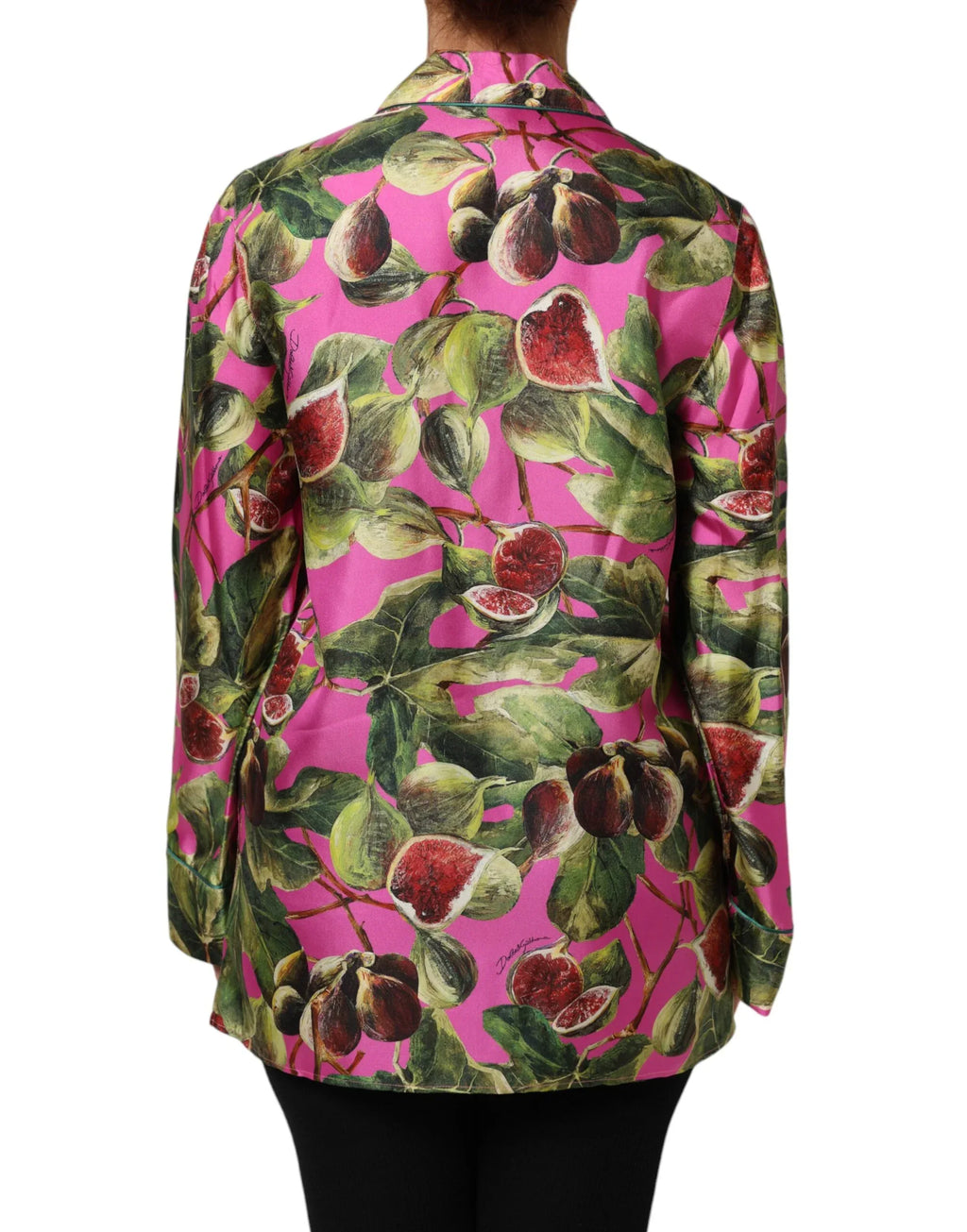 Dolce & Gabbana Hot Pink Fig Printed Silk Shirt Blouse Top - Zeiniez
