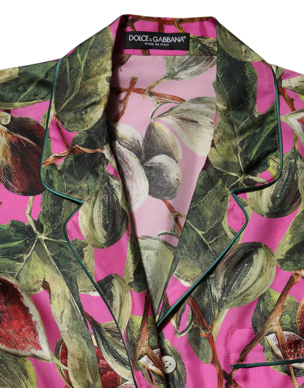 Dolce & Gabbana Hot Pink Fig Printed Silk Shirt Blouse Top - Zeiniez