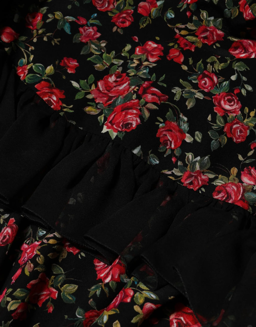 Dolce & Gabbana Black Floral Print Long Sleeve Blouse Top - Zeiniez