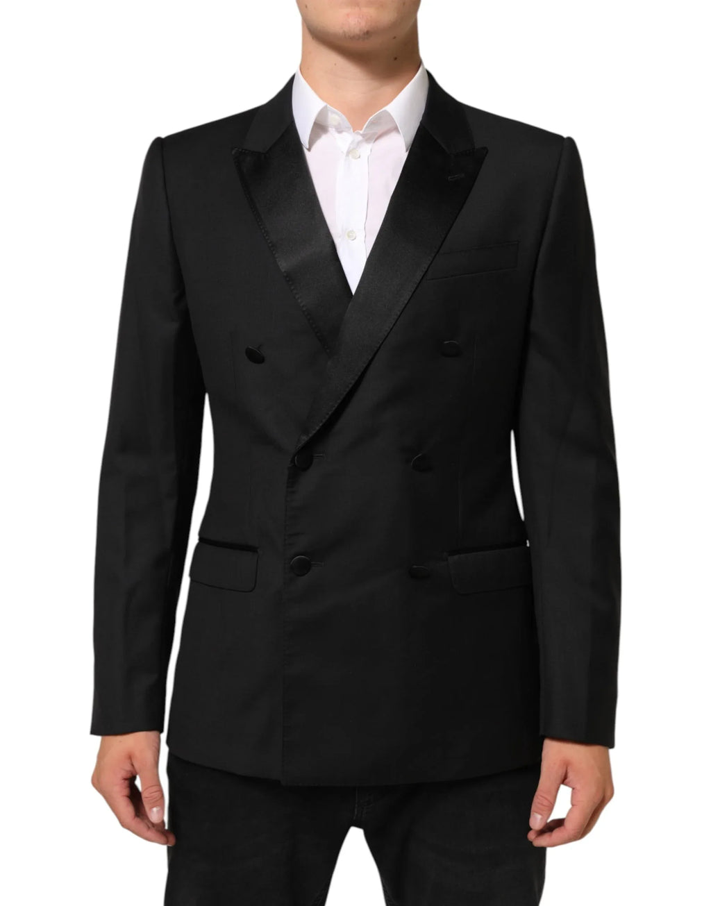 Dolce & Gabbana Black MARTINI Double-Breasted Suit Blazer - Zeiniez