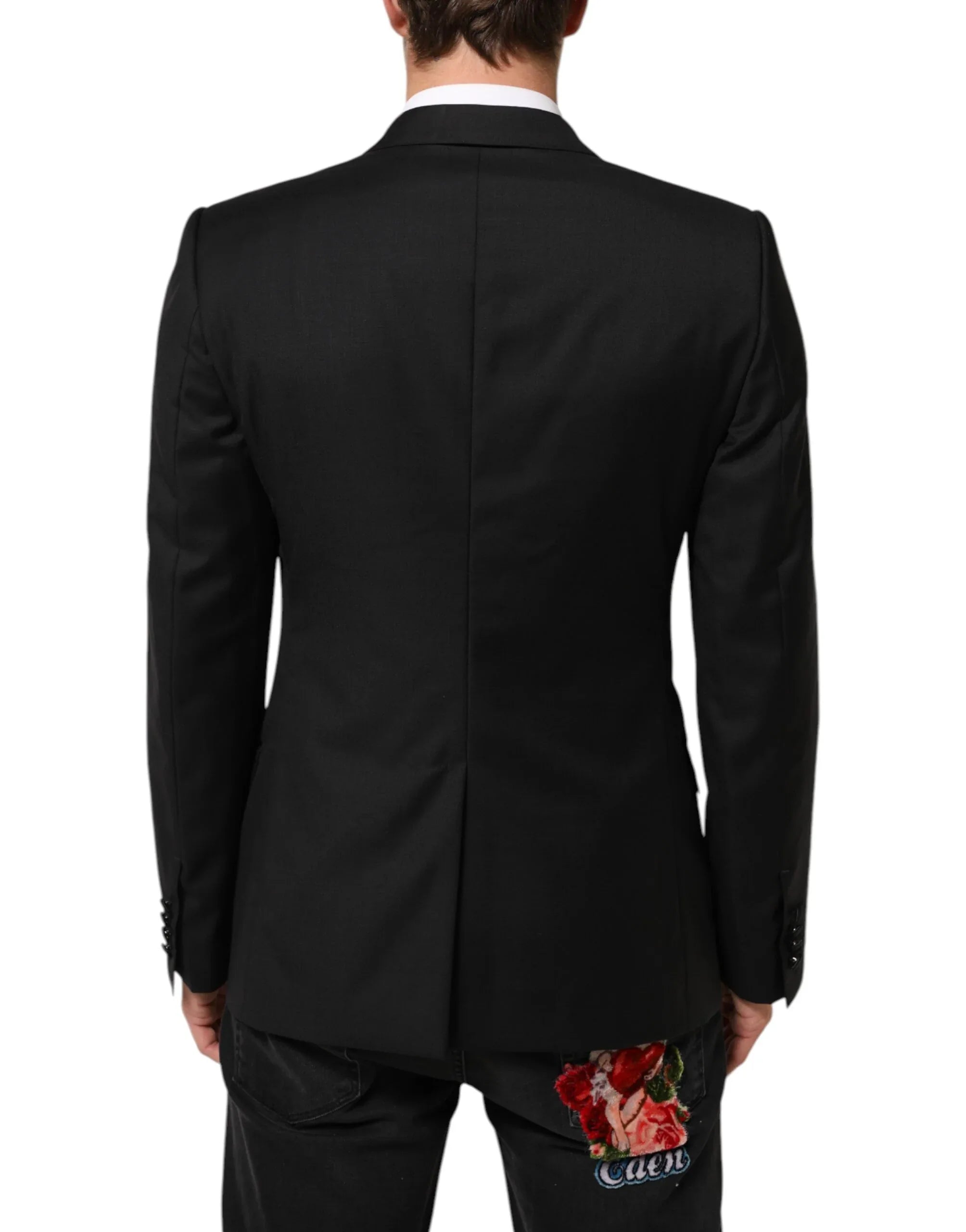 Dolce & Gabbana Black MARTINI Double-Breasted Suit Blazer - Zeiniez