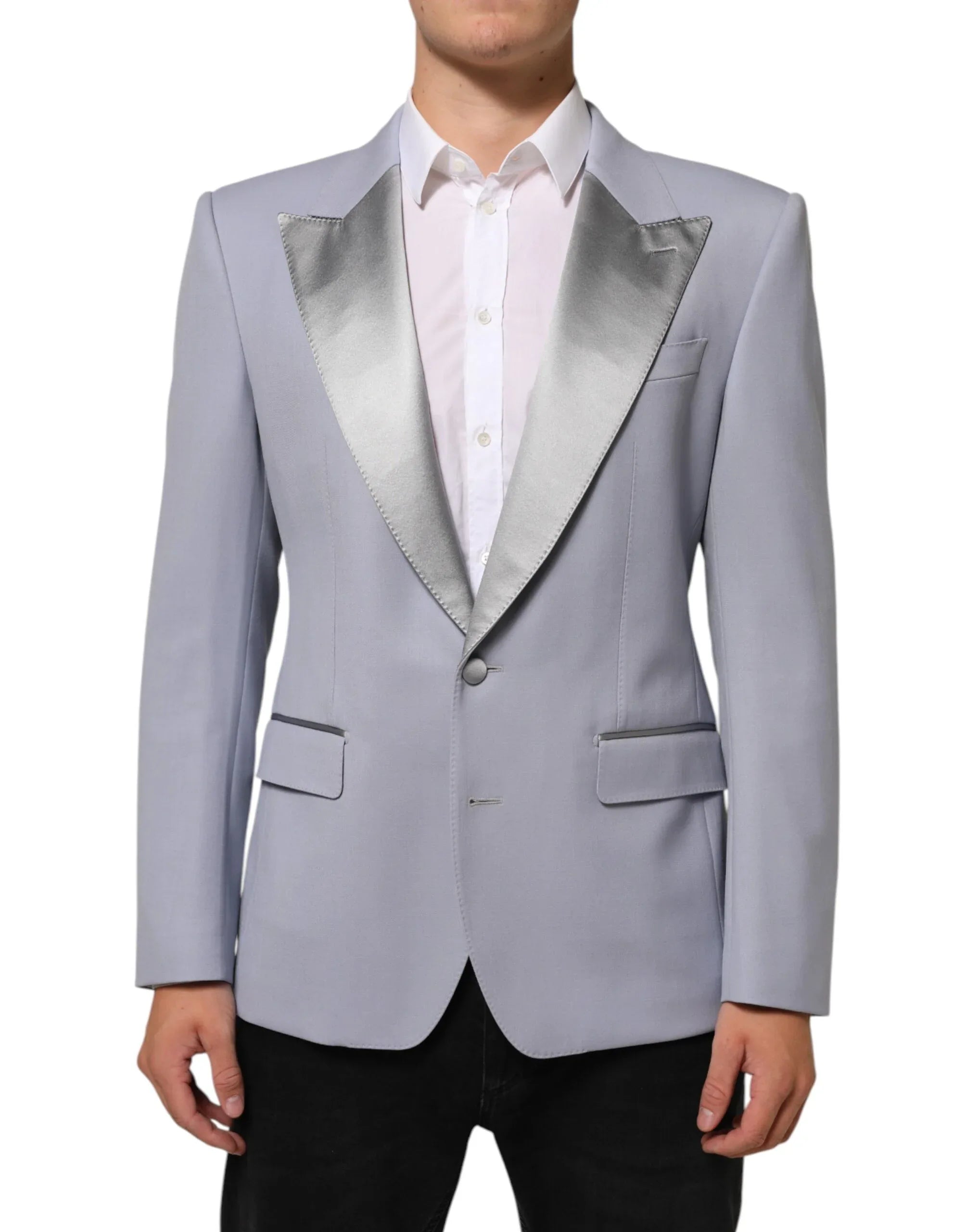 Dolce & Gabbana Gray Wool SICILIA 2 Buttons Men Suit Blazer - Zeiniez