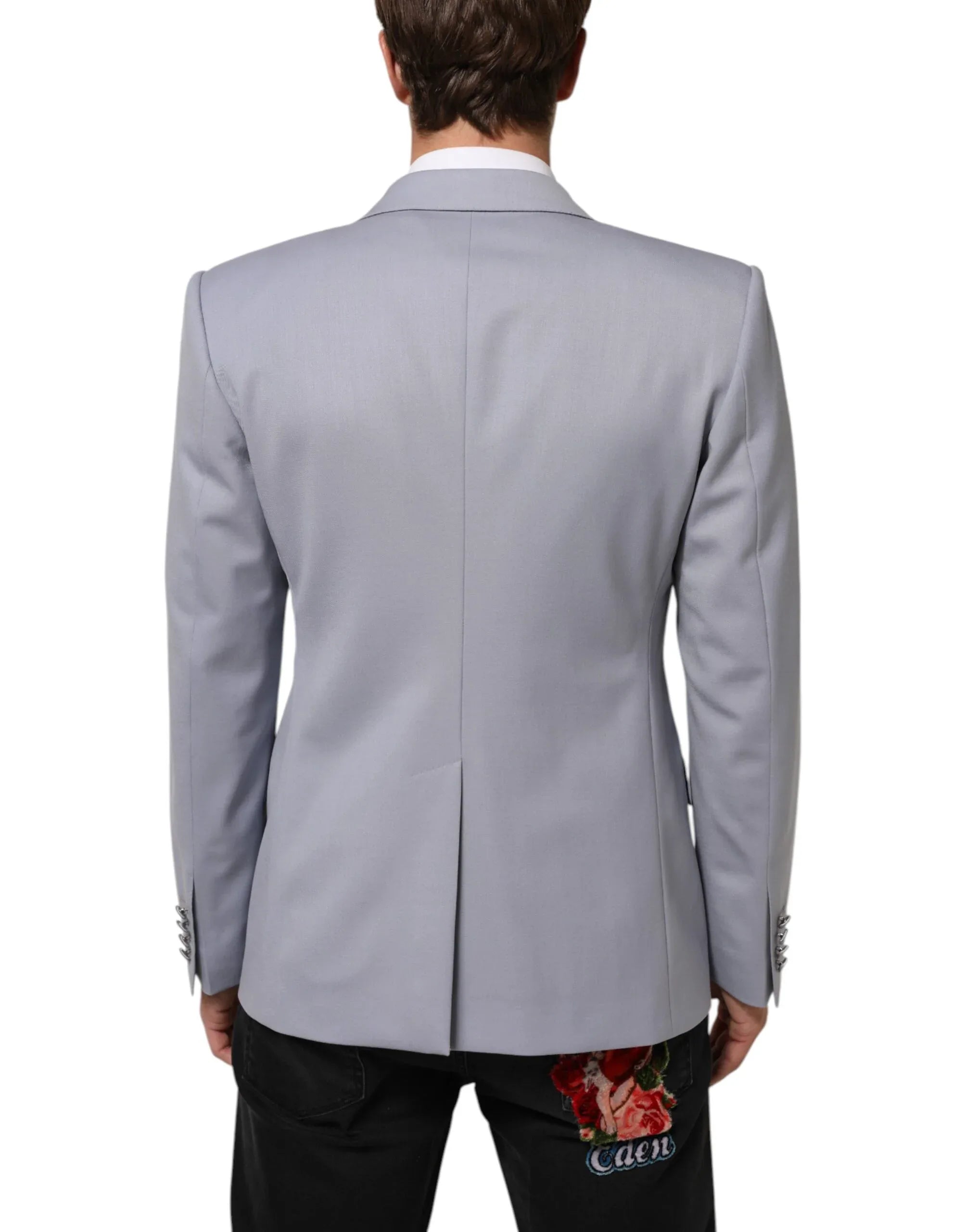Dolce & Gabbana Gray Wool SICILIA 2 Buttons Men Suit Blazer - Zeiniez