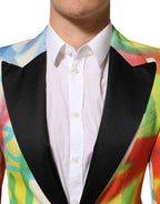 Dolce & Gabbana Multicolor Graffiti SICILIA 1 Button Men Suit Blazer - Zeiniez