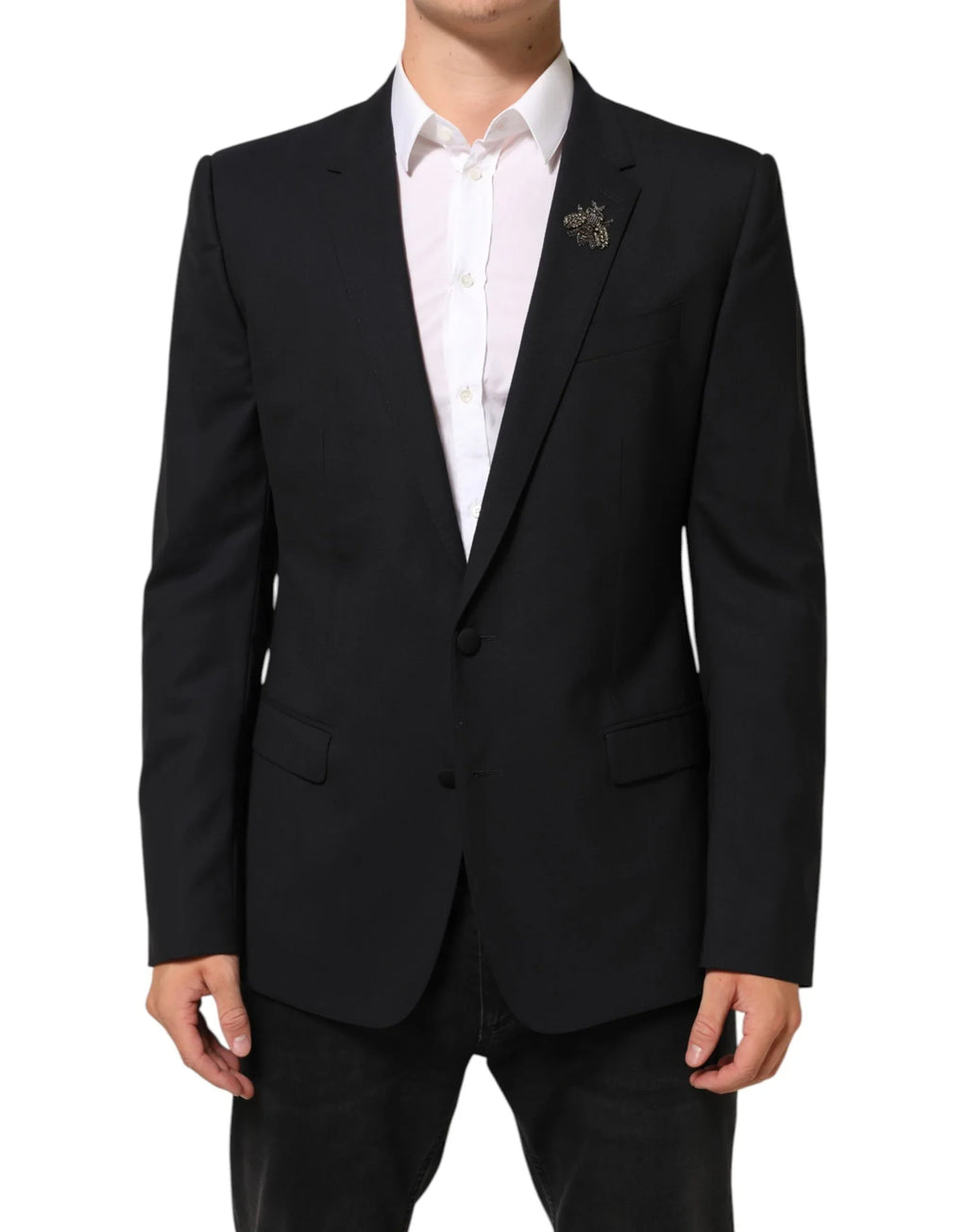 Dolce & Gabbana Black Bee MARTINI 2 Button Men Suit Blazer - Zeiniez