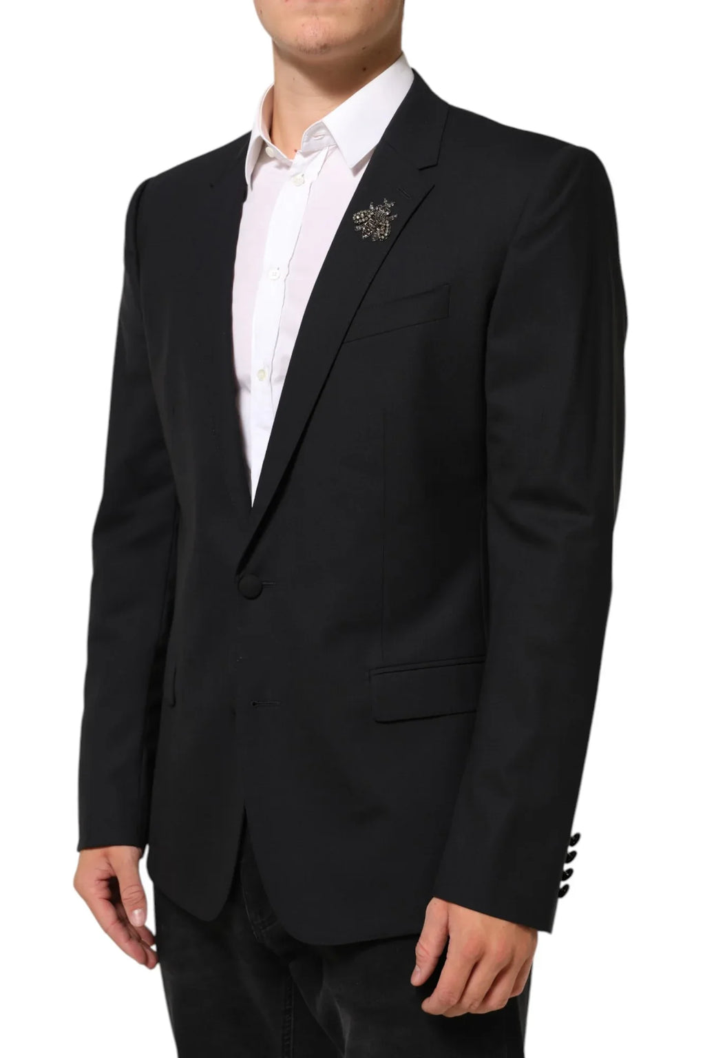 Dolce & Gabbana Black Bee MARTINI 2 Button Men Suit Blazer - Zeiniez