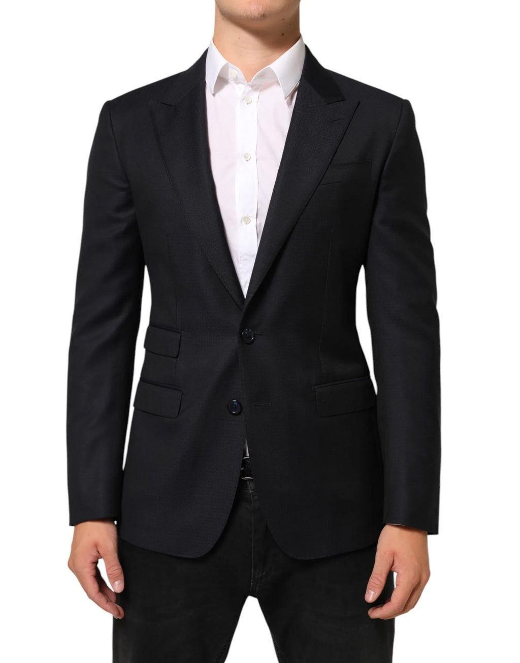 Dolce & Gabbana Black Wool NAPOLI 2 Button Men Suit Blazer - Zeiniez