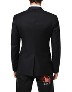 Dolce & Gabbana Black Wool NAPOLI 2 Button Men Suit Blazer - Zeiniez