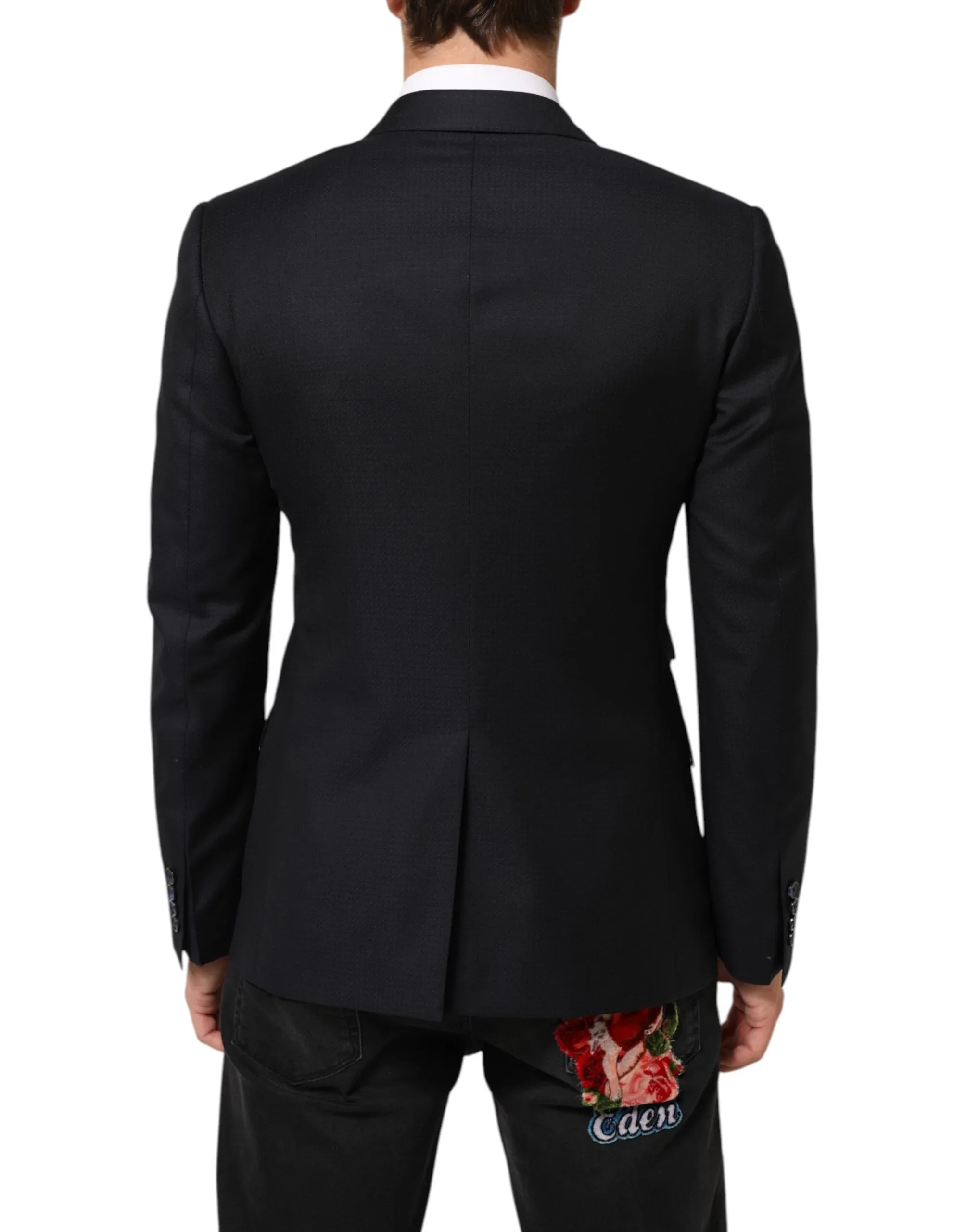 Dolce & Gabbana Black Wool NAPOLI 2 Button Men Suit Blazer - Zeiniez