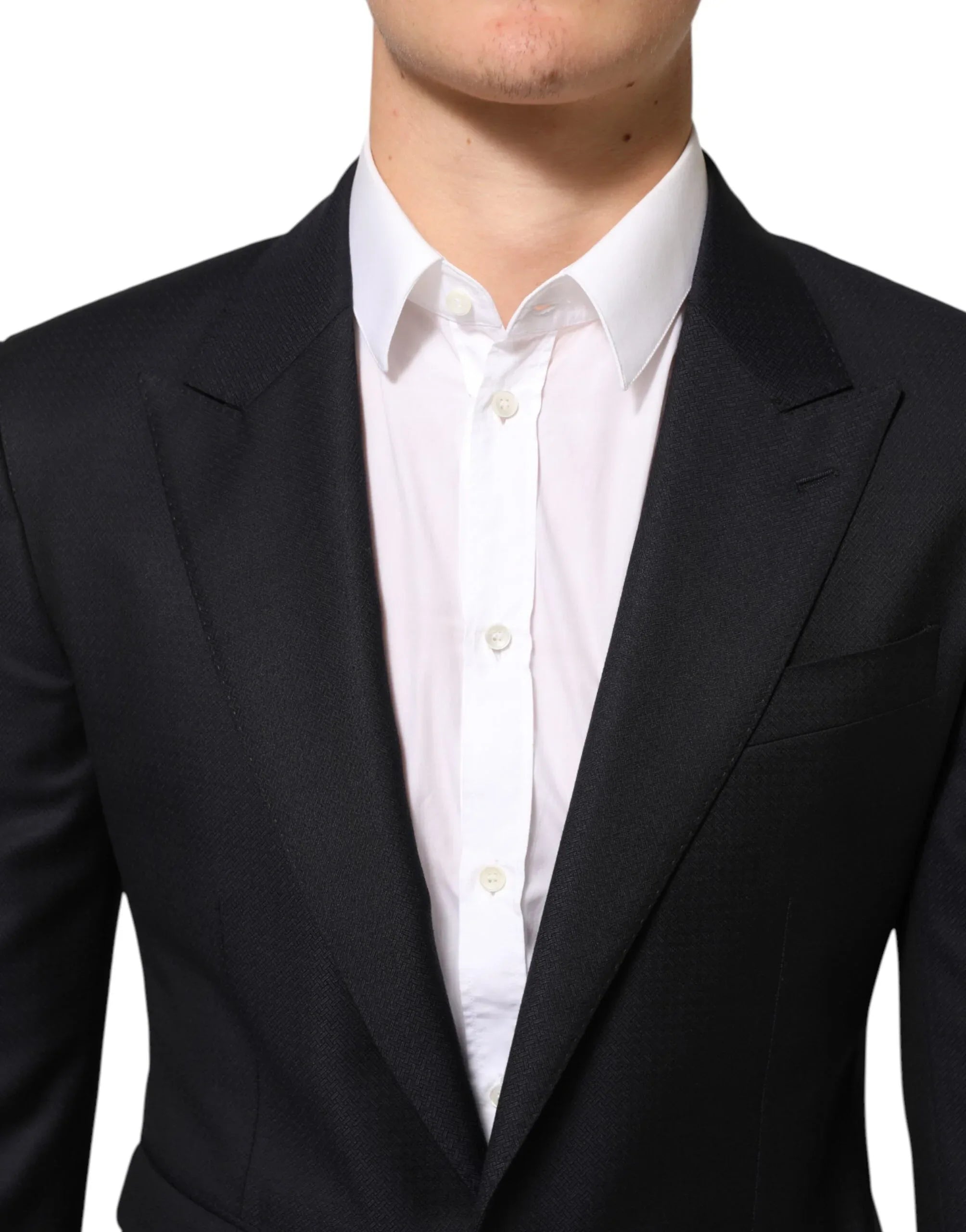 Dolce & Gabbana Black Wool NAPOLI 2 Button Men Suit Blazer - Zeiniez