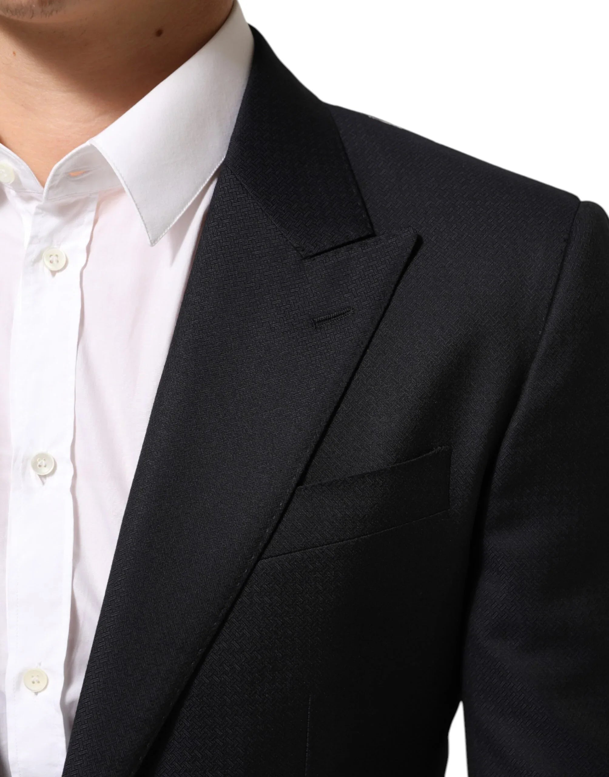 Dolce & Gabbana Black Wool NAPOLI 2 Button Men Suit Blazer - Zeiniez