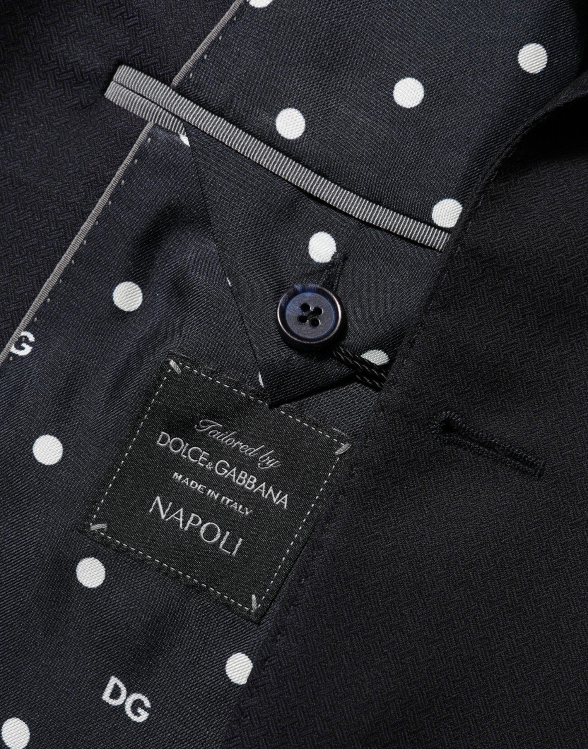 Dolce & Gabbana Black Wool NAPOLI 2 Button Men Suit Blazer - Zeiniez