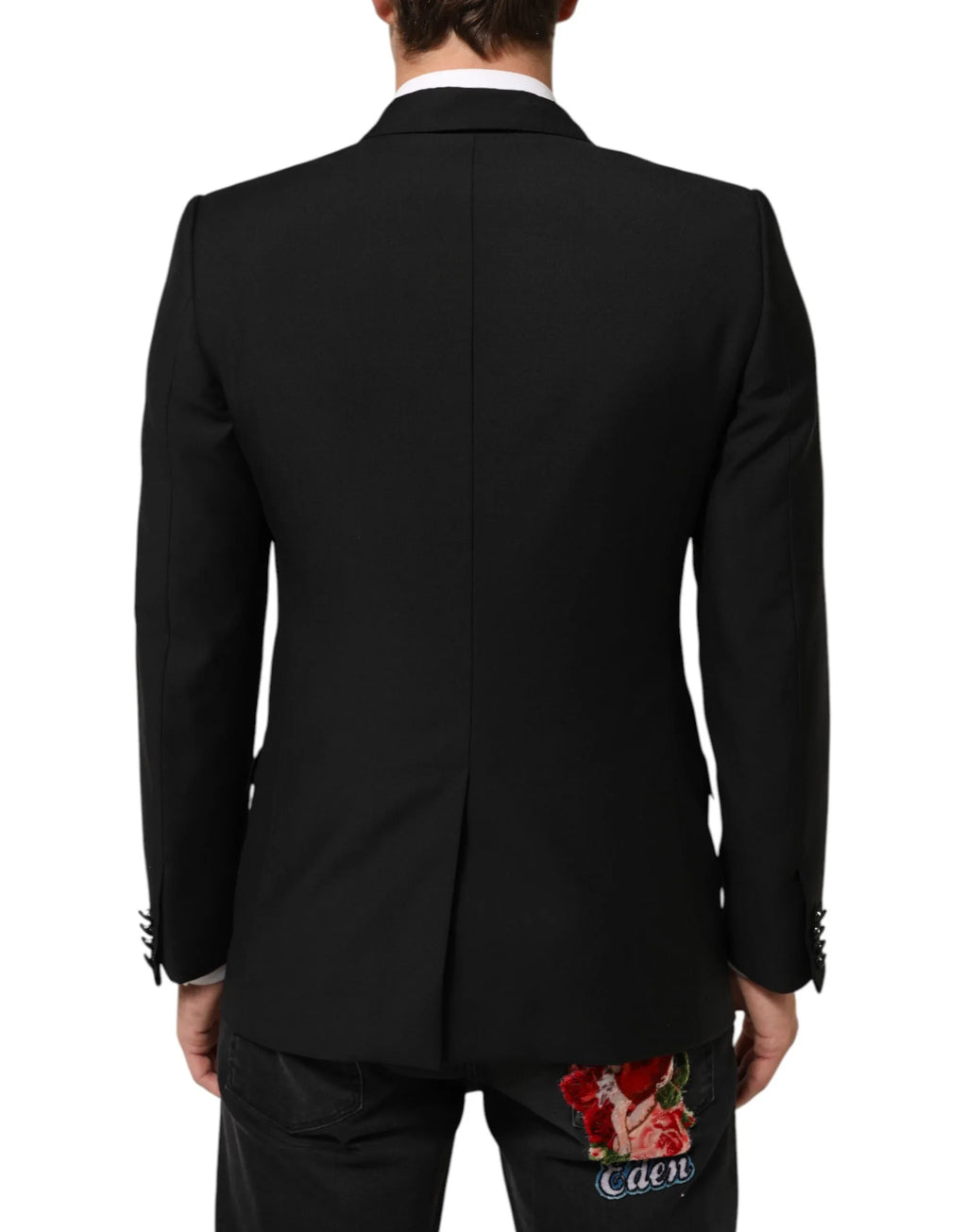 Dolce & Gabbana Black Wool MARTINI 2 Button Men Suit Blazer - Zeiniez