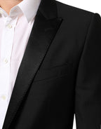 Dolce & Gabbana Black Wool MARTINI 2 Button Men Suit Blazer - Zeiniez