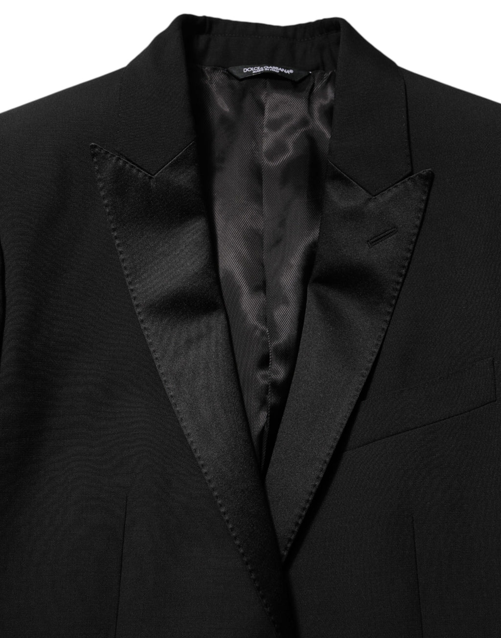 Dolce & Gabbana Black Wool MARTINI 2 Button Men Suit Blazer