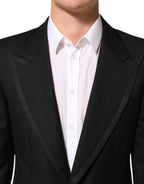 Dolce & Gabbana Black Wool 1 Button Suit Jacket Men Blazer - Zeiniez