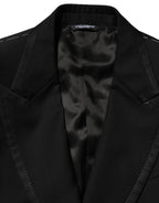 Dolce & Gabbana Black Wool 1 Button Suit Jacket Men Blazer - Zeiniez