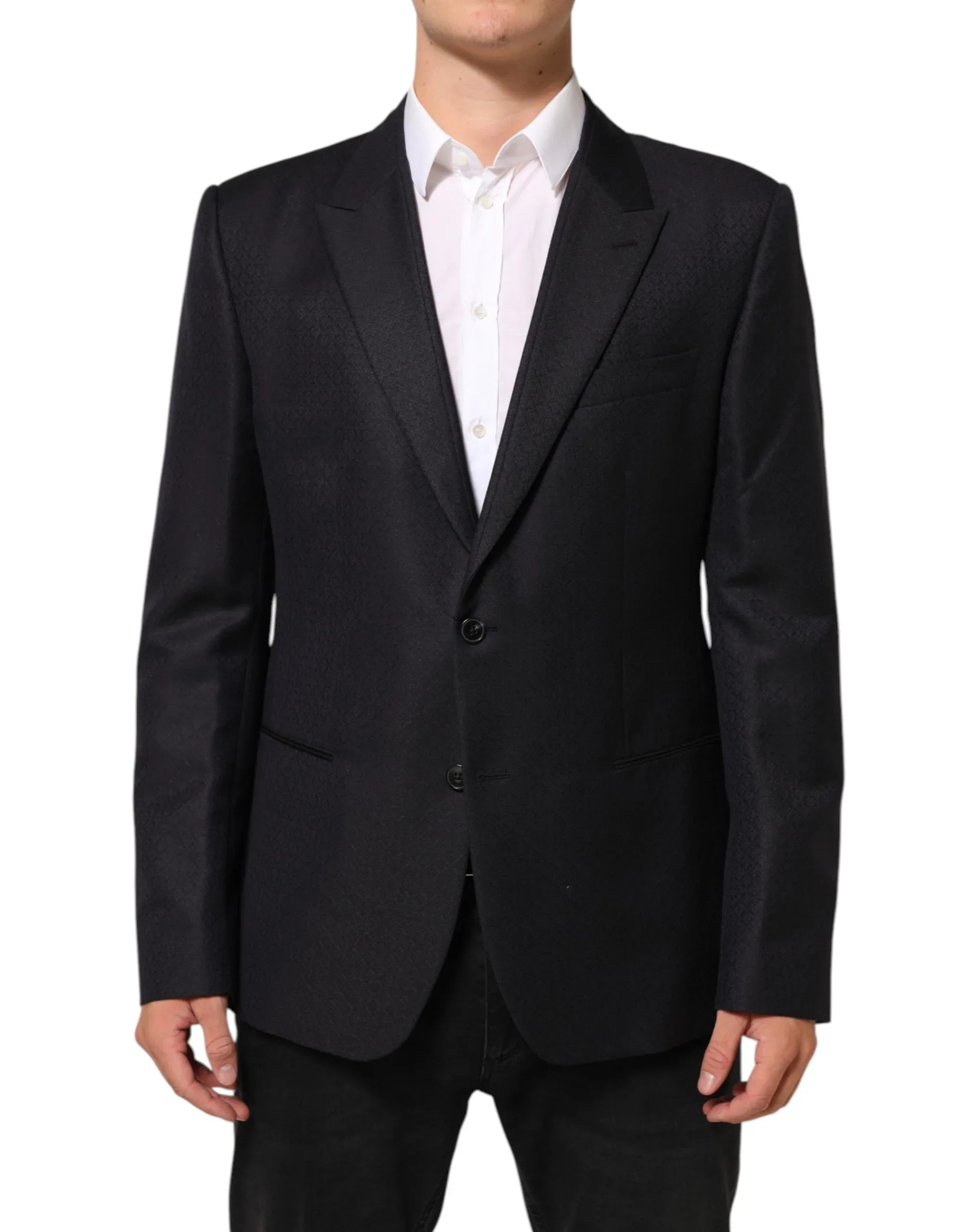 Dolce & Gabbana Black Wool 2 Buttons Suit Jacket Men Blazer - Zeiniez