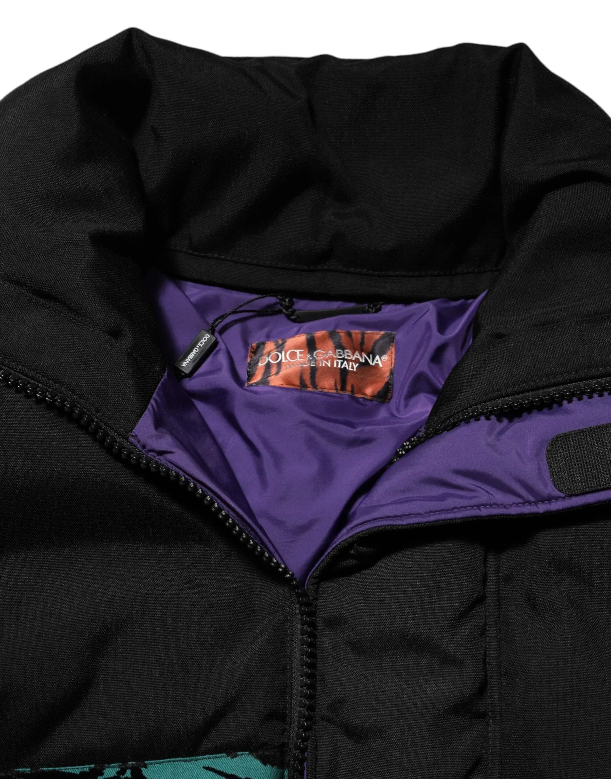 Dolce & Gabbana Black Nylon Puffer Men Full Zip Jacket - Zeiniez