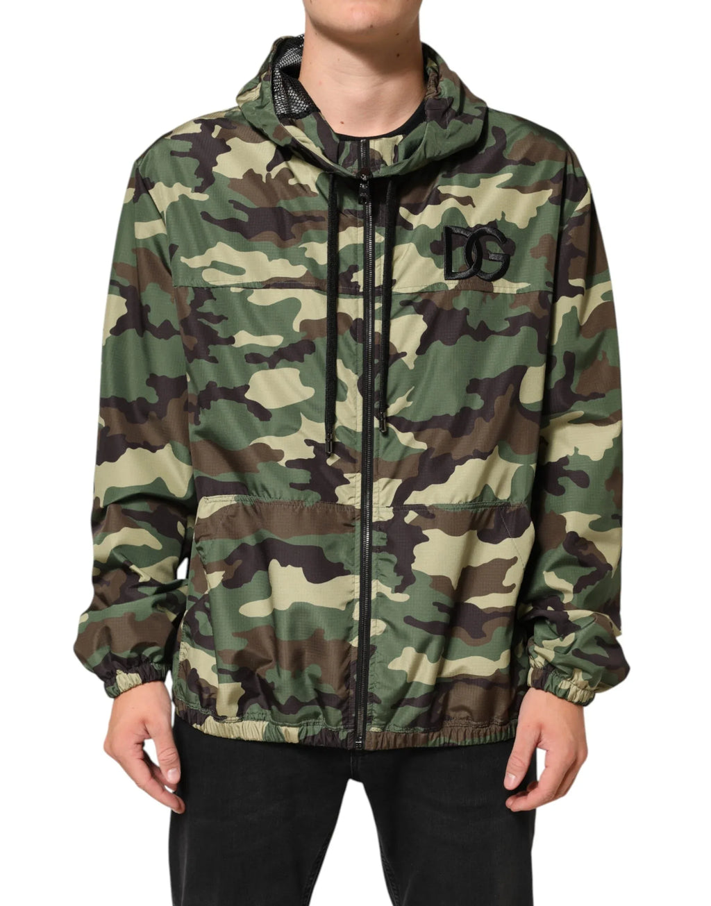 Dolce & Gabbana Green Camouflage Hooded Sweatshirt Jacket - Zeiniez